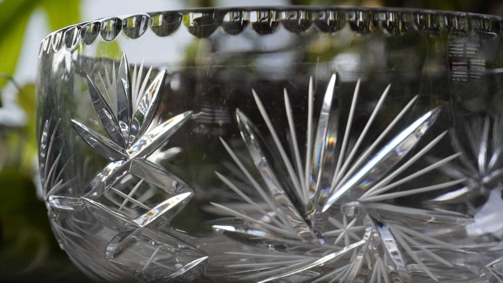 Masywna misa kryształowa duża PRL