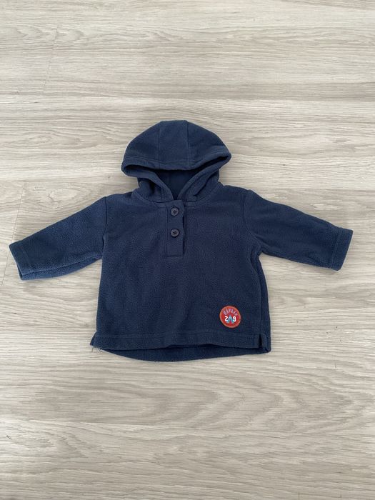 Bluza polarowa dla chłopca 62 68 f&f granatowa z kapturem