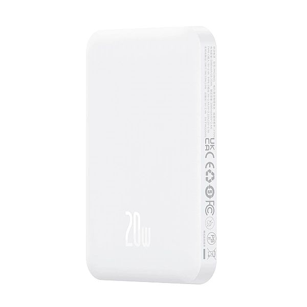 Mini powerbank Baseus 5000mAh 20W + kabel USB-C (20V/3A) - biały