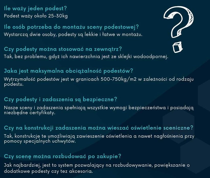 Scena 6 Podestów + Nogi regulowane + Schody, FV NA Przelew