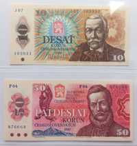 Czechosłowacja - 50 Korun - 1987 rok.  10 Korun - 1986 rok.