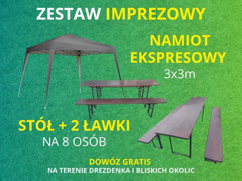 Stół 2 ławki na imprezy przyjęcia Na 8 osób Namiot
