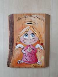 Obrazek na drewnie "Aniołek dla Amelki"