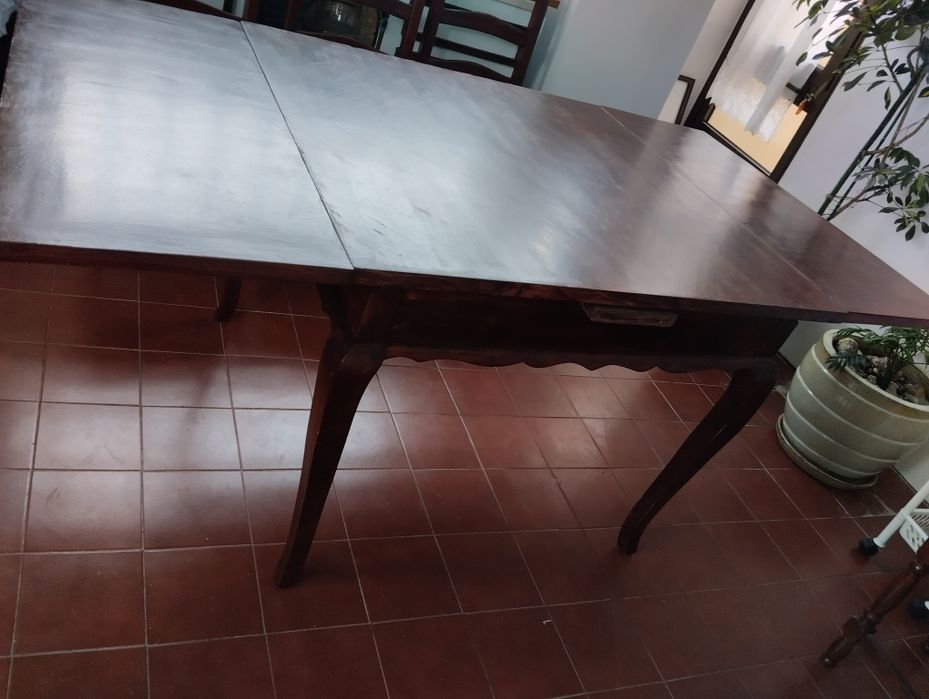 Mesa madeira mogno com duas abas