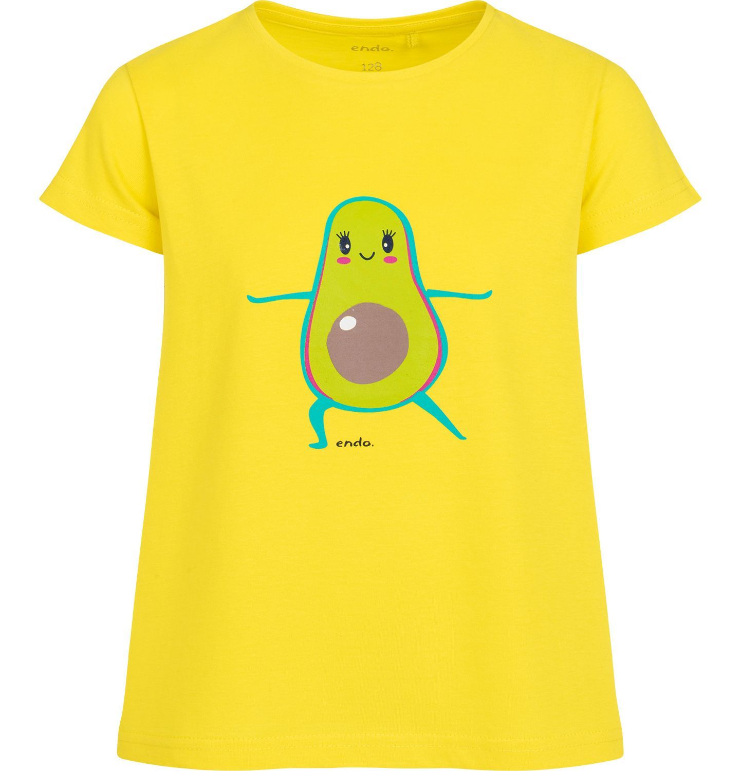 T-shirt Koszulka dziewczęca Bawełna 104 żółty Awokado owoce Endo