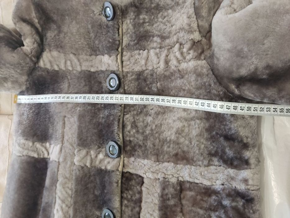 Шуба мутон, овчина полированная, цегейка