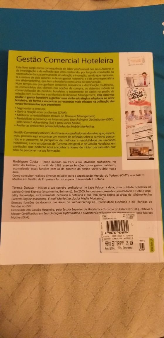 Livro Gestão Comercial Hoteleira