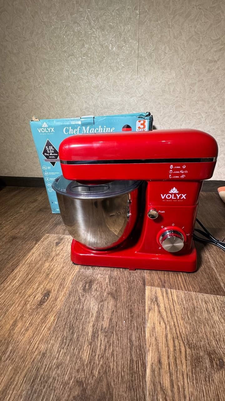 Планетарний міксер Chef Machine VOLYYX 7930 | 5 л | 2200 Вт | Червоний