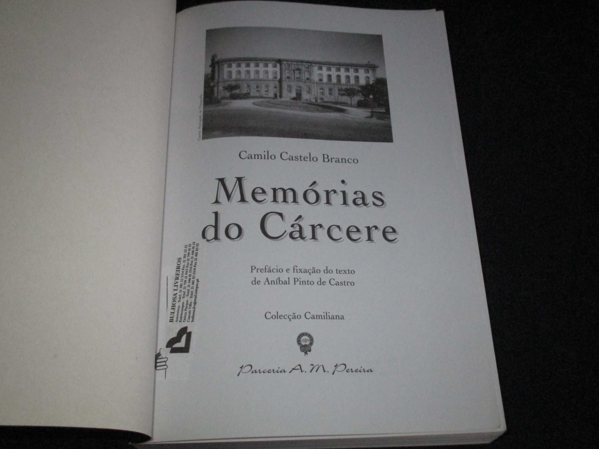Livro Memórias do Cárcere Camilo Castelo Branco