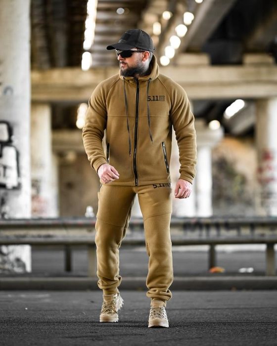 Мілітарі зимовий флісовий костюм 5.11 кайот для чоловіків