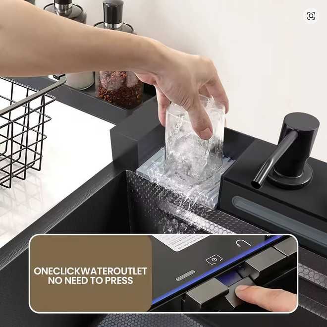 Zlewozmywak kuchenny ze stali nierdzewnej,duży,Rozmiar:75x45