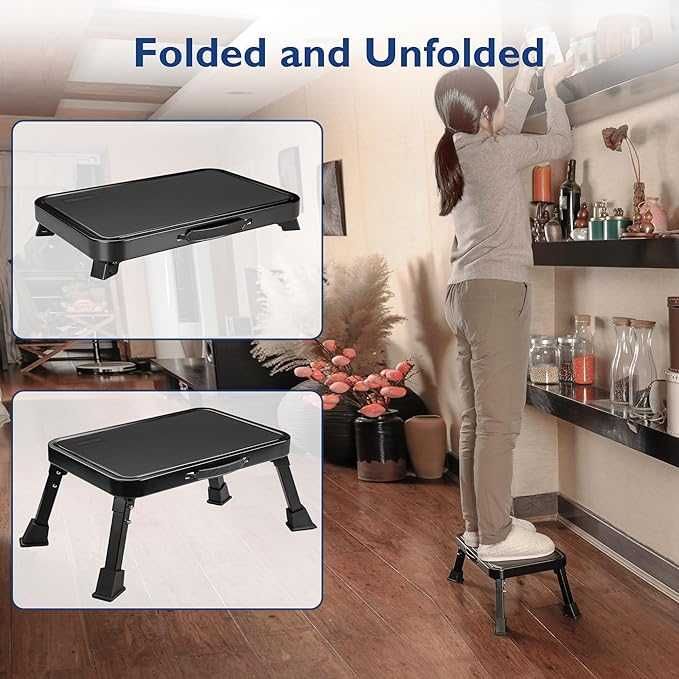 BONTEC Składany podnóżek, pojemność 150 kg,