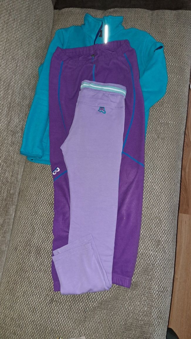 Bluza, gruby polar Hi Tec .+ 2 pary spodnir.140