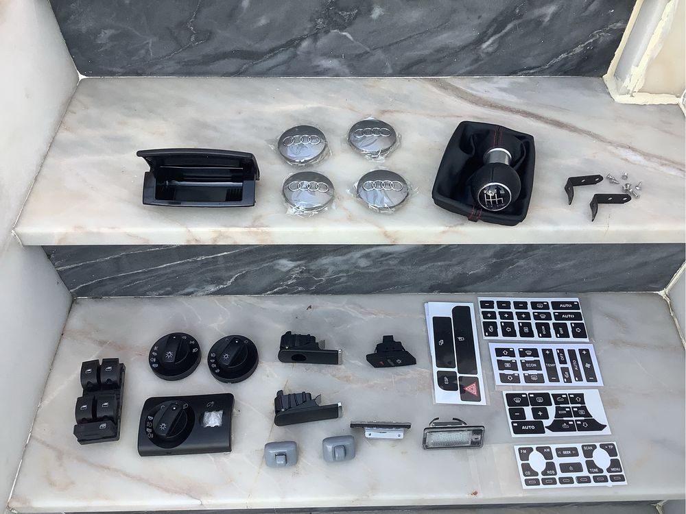audi kit reparacao climatronic radio manete porta luvas clip palas
