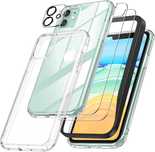 Etui Do iPhone 11 Przezroczyste Z Szkłem Hartowanym Ochrona Aparatu