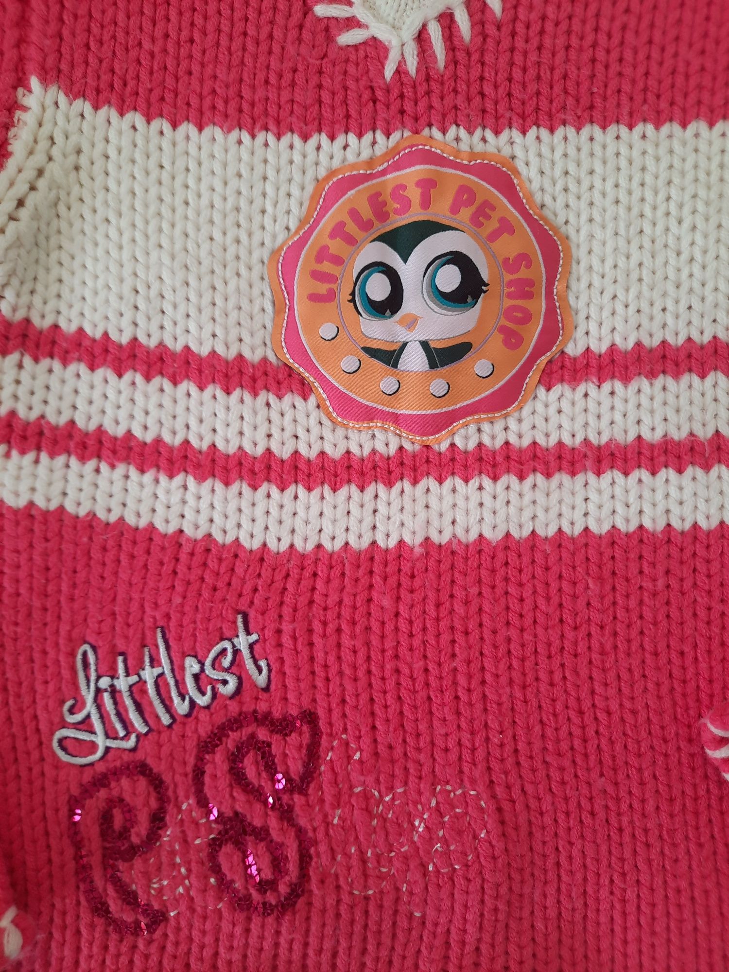 Sweter dziewczęcy rozm. 116  Littlest Pet Shop używany