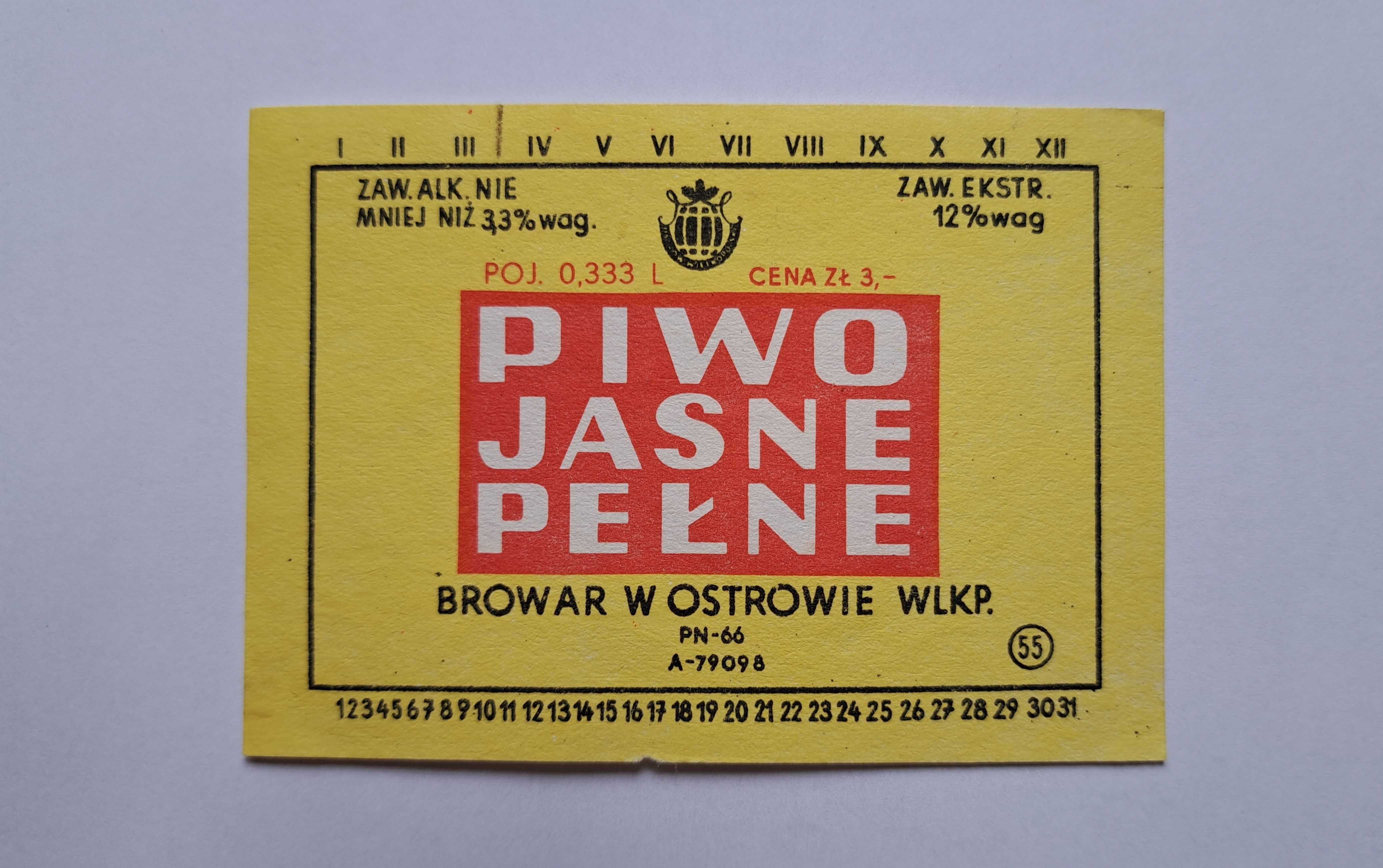 Browar Ostrów Wlkp. - etykieta od piwa