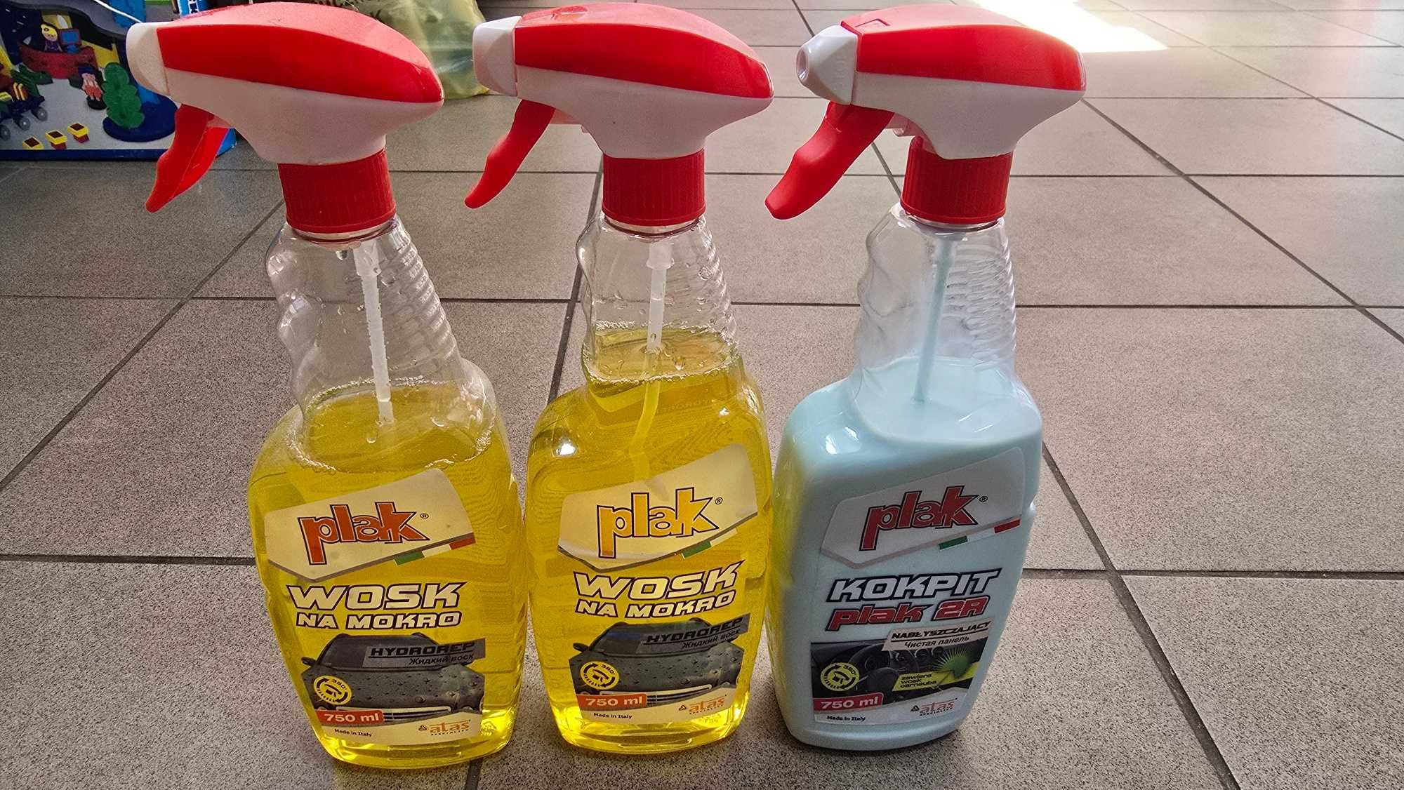 2 x PLAK WOSK NA MOKRO 750 ML 1 x Plak Środek Do Czyszczenia Plastików