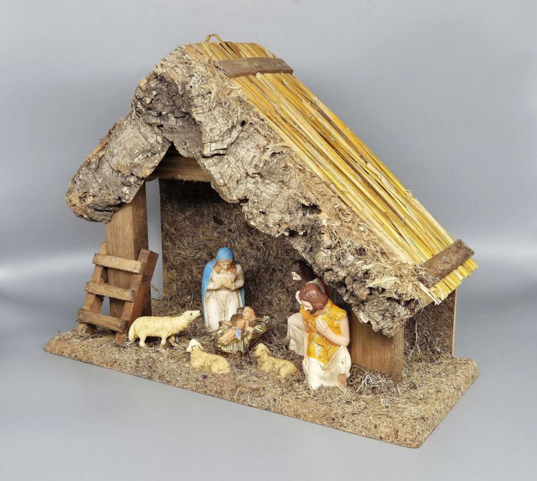 Szopka stajenka z figurkami ręcznie robiona Boże Narodzenie