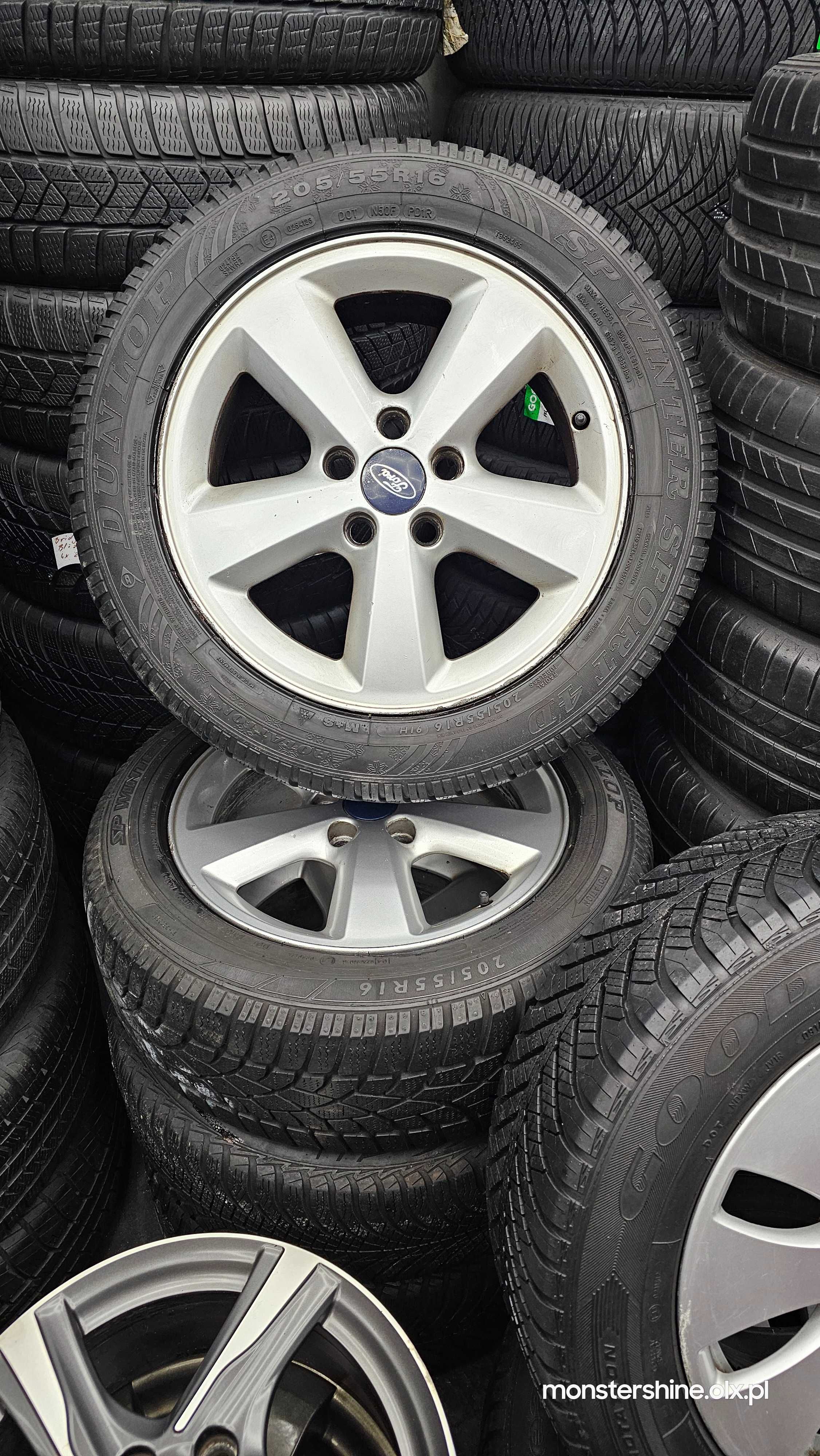 Alufelgi Ford OEM 5x108/16 opony zimowe DunlopSport 205/55/16-zamiana