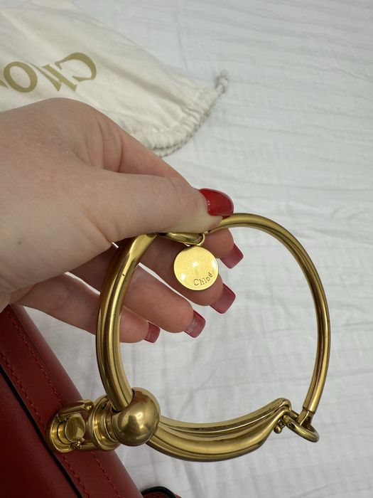 Женская красная сумка через плечо Chloe