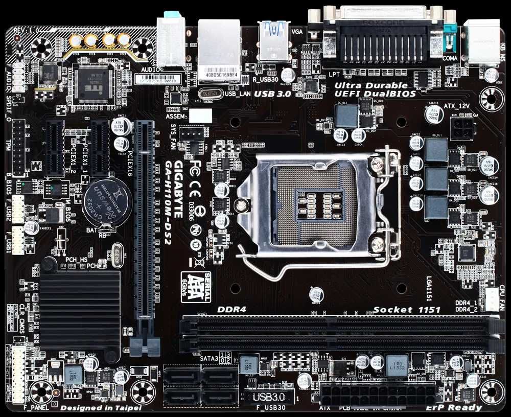 Motherboard Gigabyte GA-H110M-DS2 LGA 1151 (c/defeito) + backplate