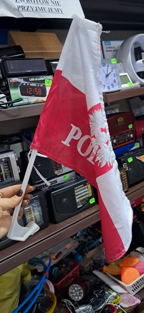 Flaga Polski narodowa samochodowa