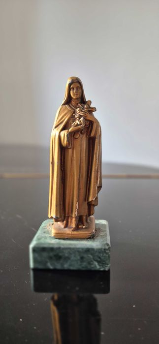 Rzeźba figura sakralna sygnowana Św. Teresa antyk depose