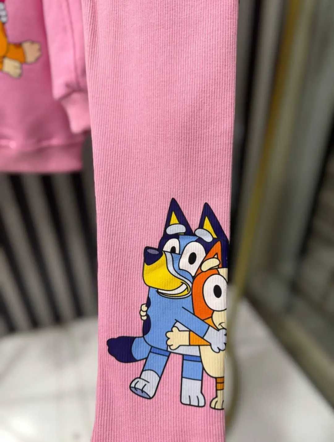 Komplet Bluey 104 dla dziewczynki bluza legginsy prążek Blue i Bingo
