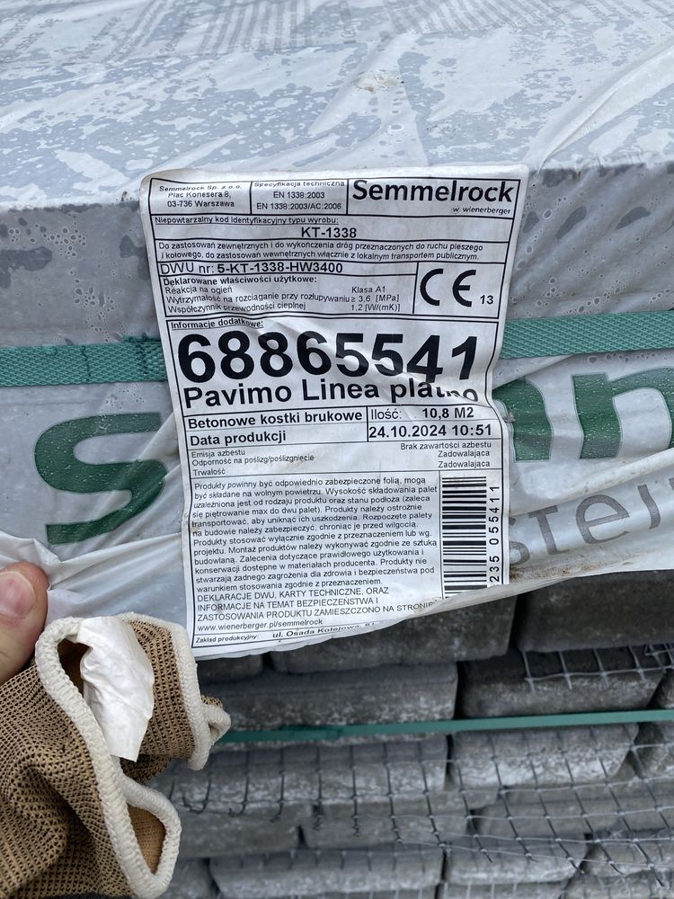 Kostka semmelrock pavimo linea platino 20m2  1 paleta