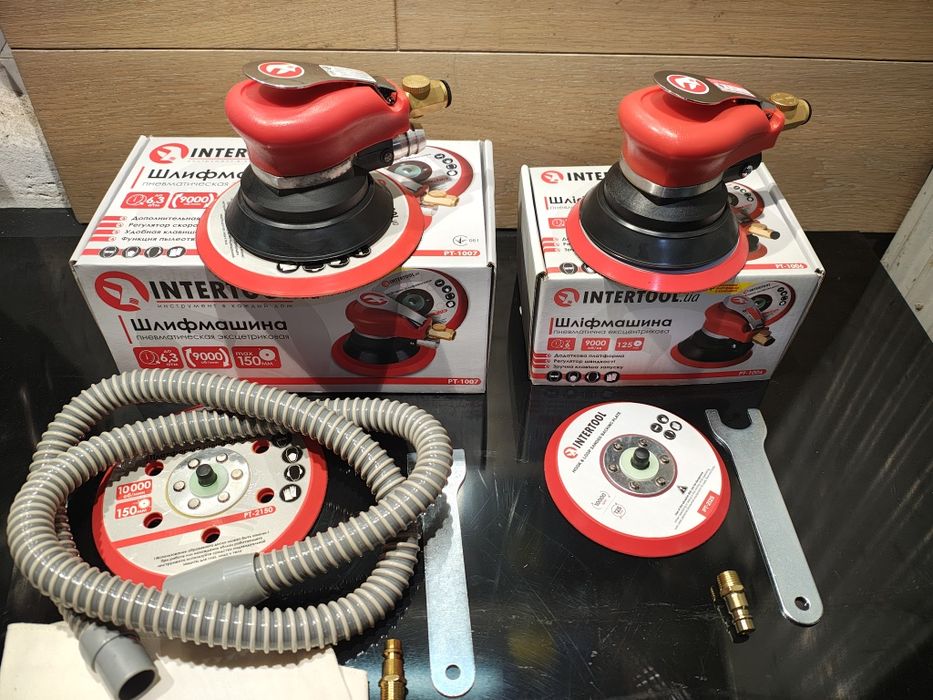 Шліфмашина пневматична ексцентрик 125/150 INTERTOOL PT-1006 PT-1007