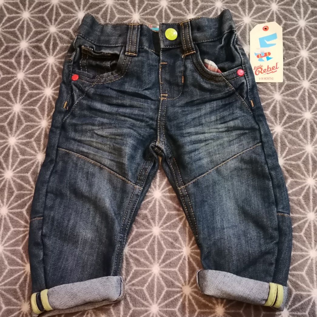 Spodnie jeans nowe z metka rebel 9-12 9-36 wysyłka