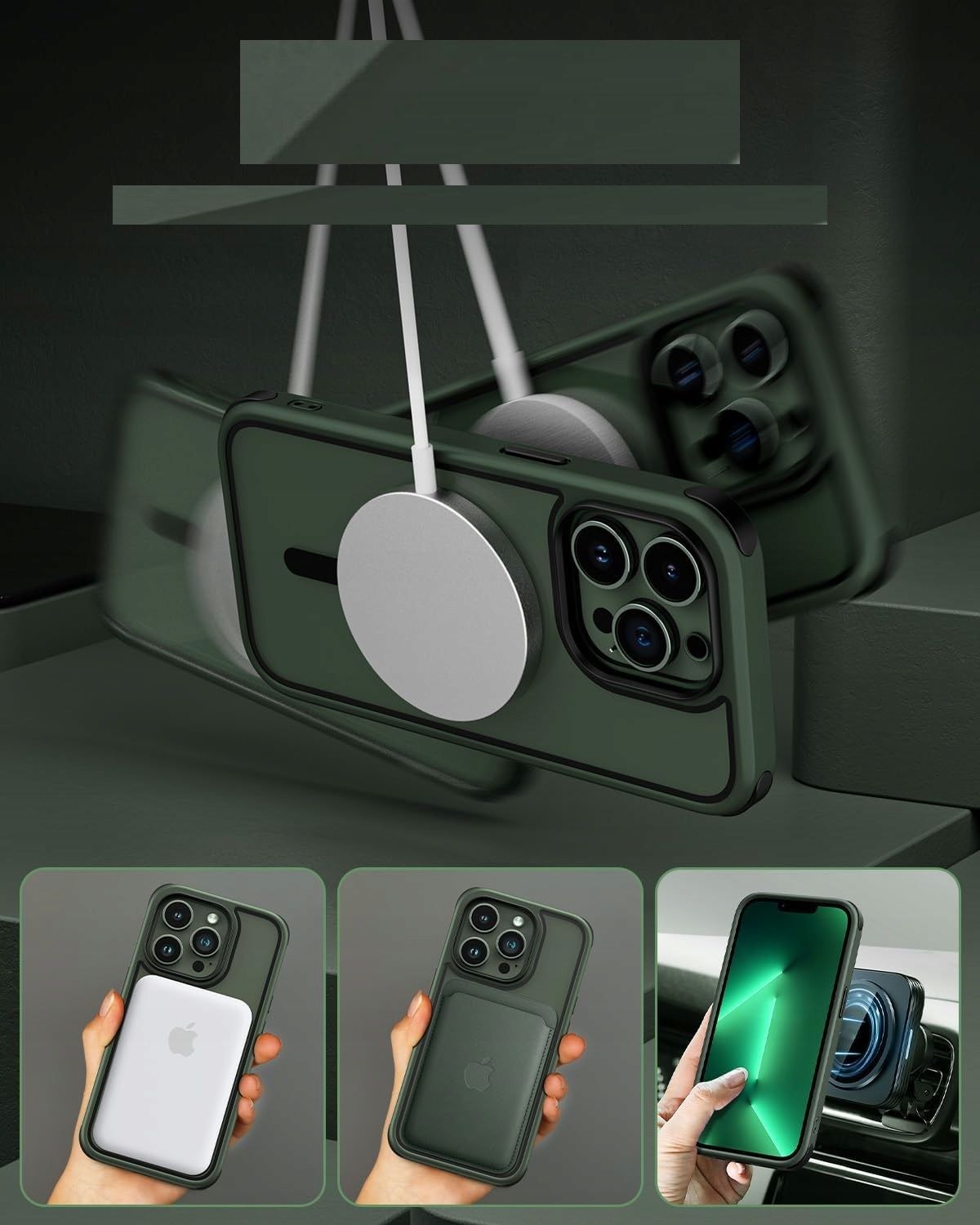 etui do iphone 13 pro, kompatybilne z magsafe z pierścieniem