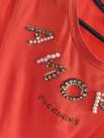 Pomarańczowa bluzka koszulka t-shirt kamienie perełki puccichino r.M 3