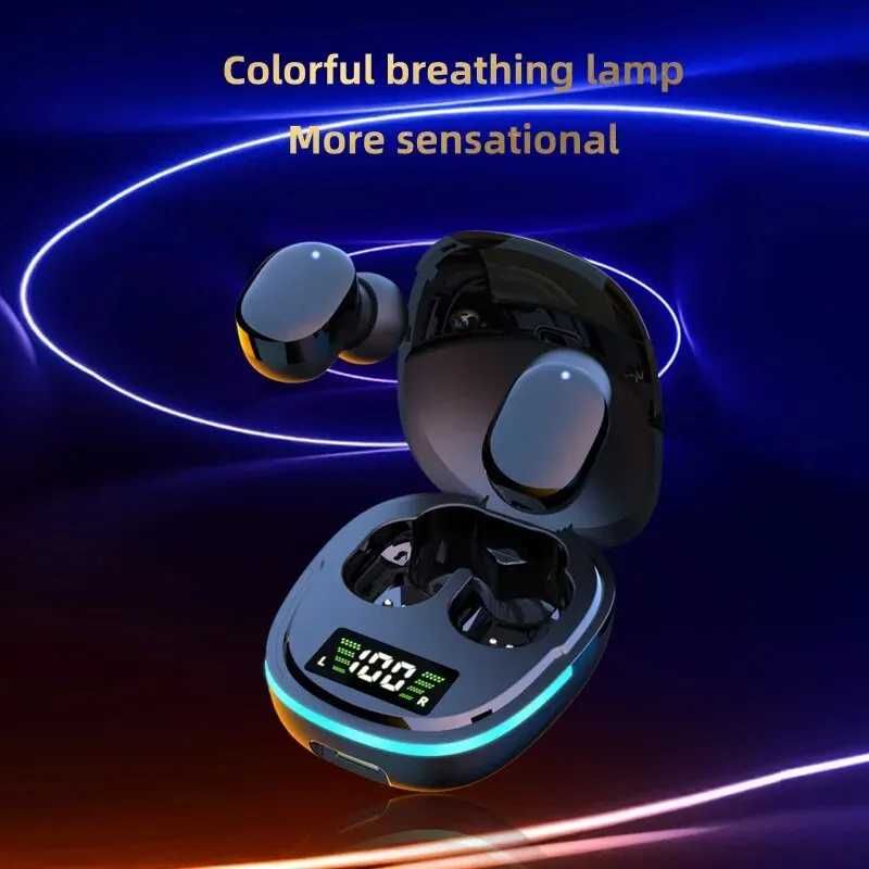 Auriculares Bluetooth sem fios com microfone, ecrã LED