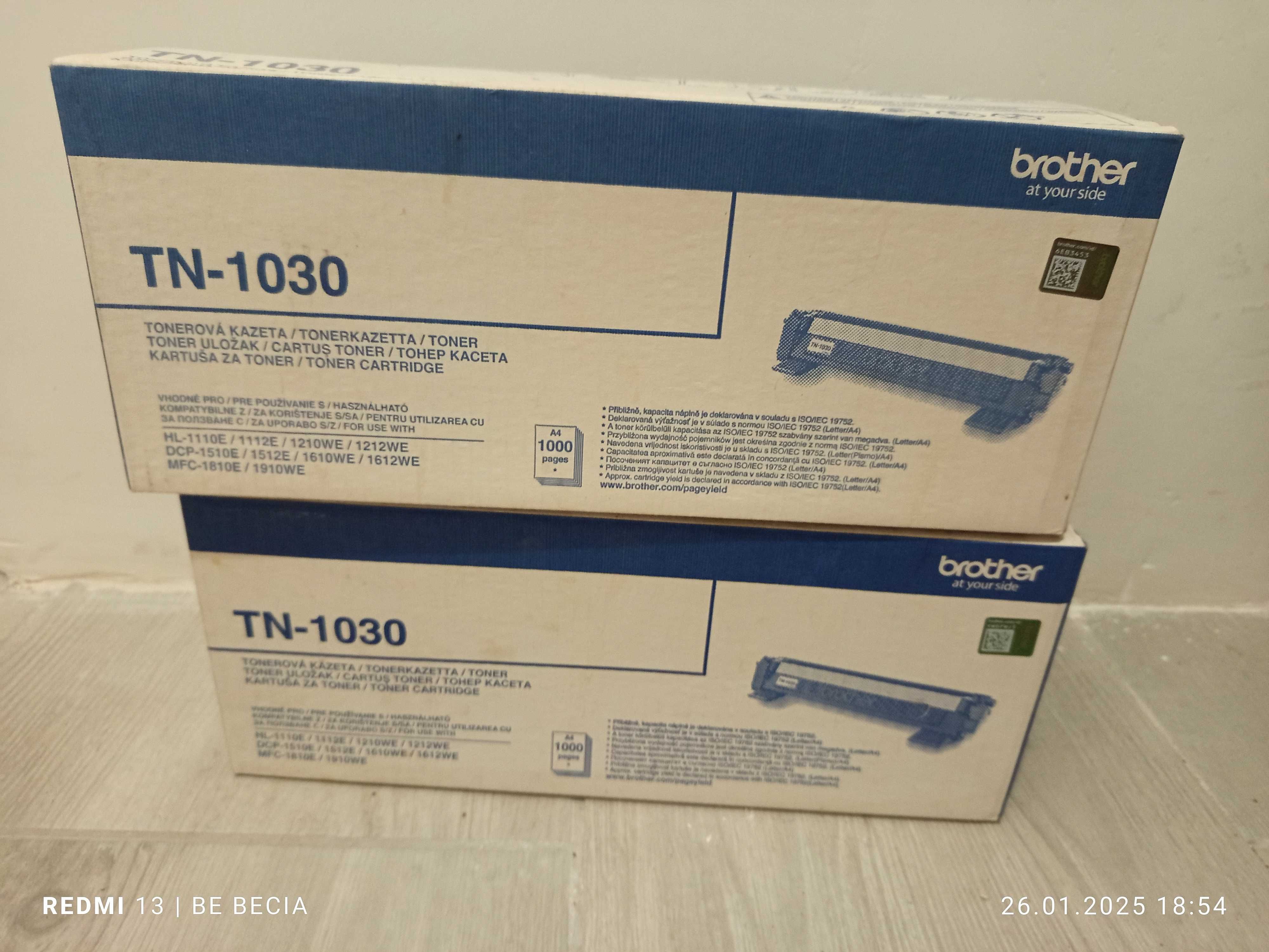 Orginalny toner 1000 pages brother TN-1030 cena dot.2 opakowań