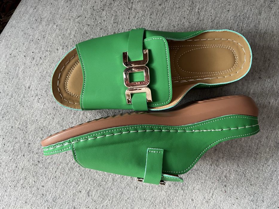 Zielone klapki damskie 26,5 cm