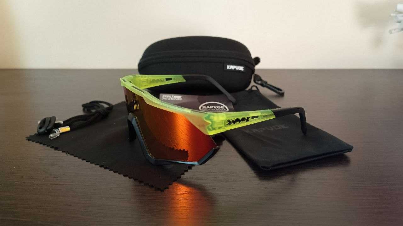 Okulary rowerowe KAPVOE Black & Transparent Yellow UV400