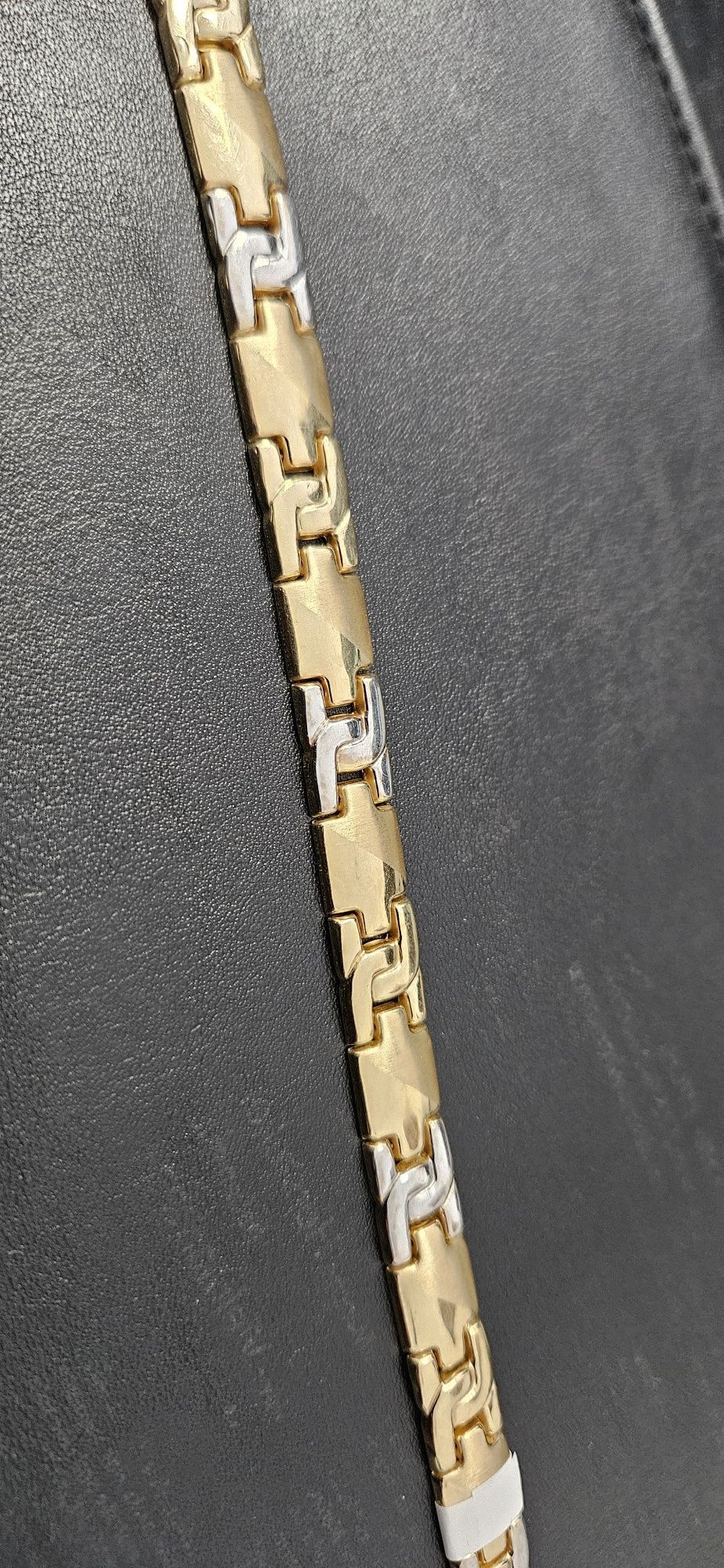 Piękna masywna nowa bransoleta z białym złotem pr 585 14K waga 13.5gr
