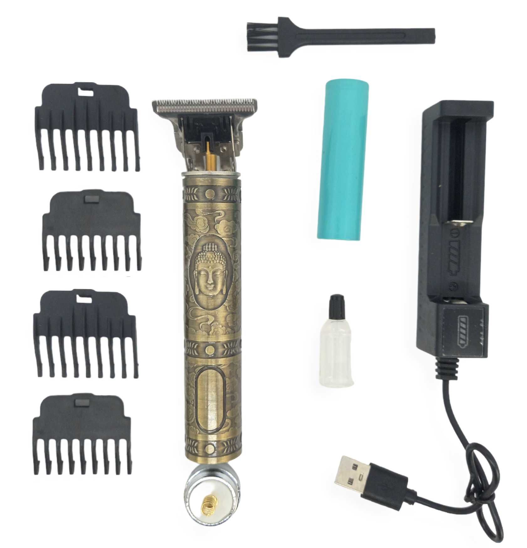 Машинка для стрижки волос бороды усов аккумуляторная триммер метал ЮСБ