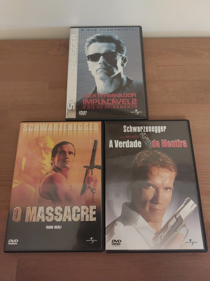 DVD PACK Extrema Ação (3 Filmes/4 Discos) Schwarzenegger (Como Novos)