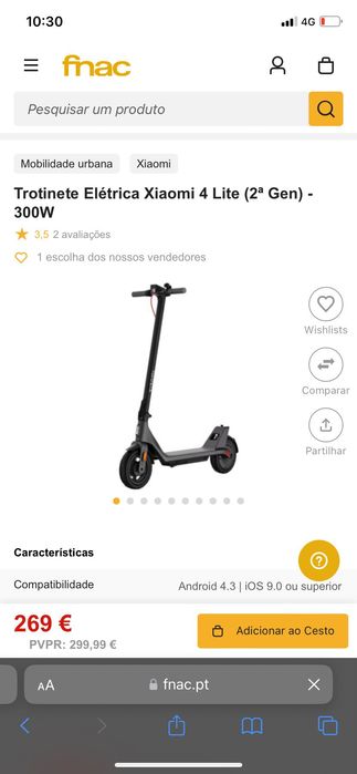 Trotinete eletrica xiaomi 2 geração
