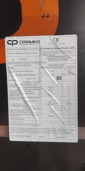Ceramika podkarpacka pustak ceramiczny