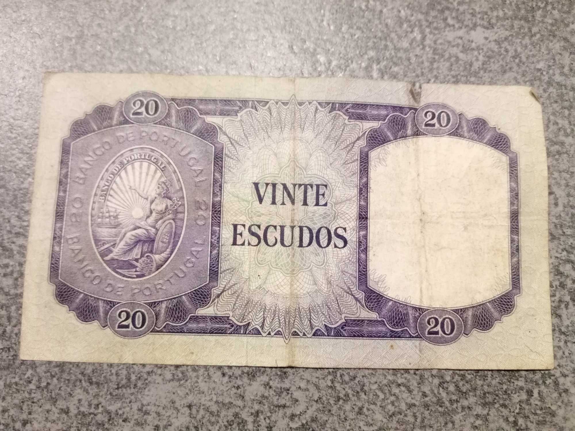 Notas Antigas Coleção 20 Escudos de 1960