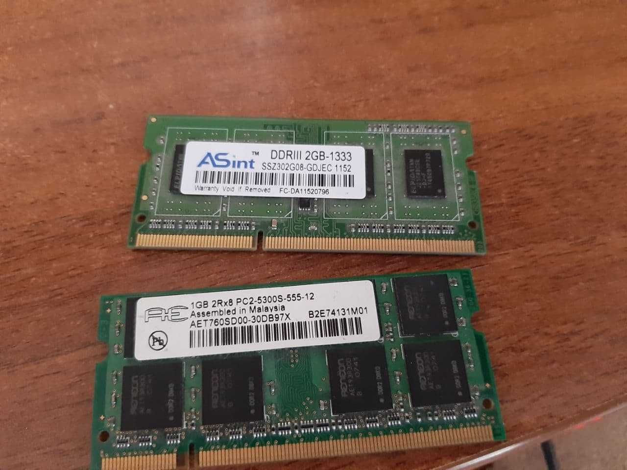 Оперативка ddr2, ddr3 для ноутбука