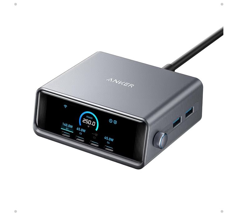 Anker Prime GAN Carregador USB C de carregamento rápido de 250W