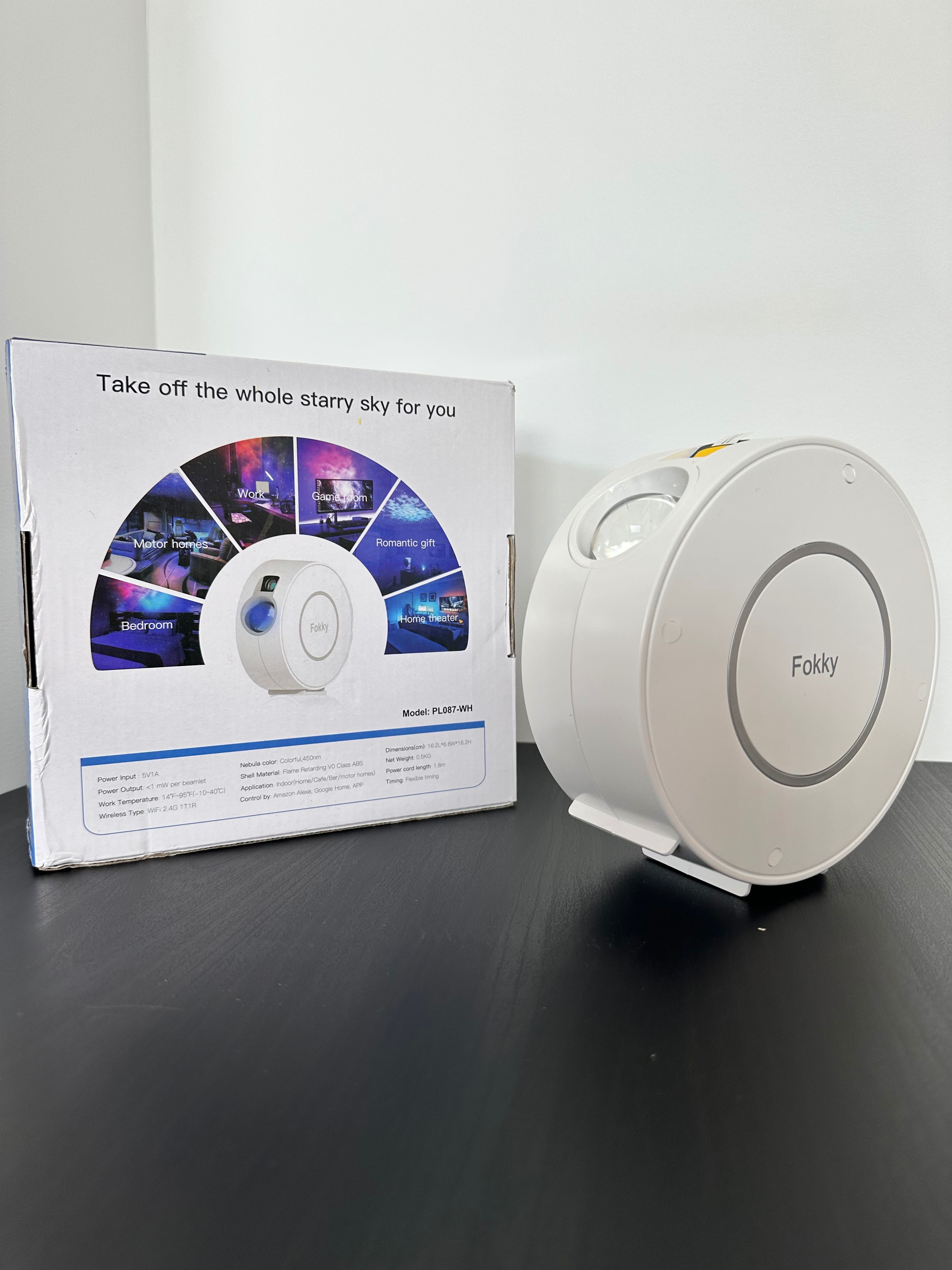 FOKKY PROJEKTOR Gwiazd Lampka LED WIFI Lampa Nocna 3D Rzutnik