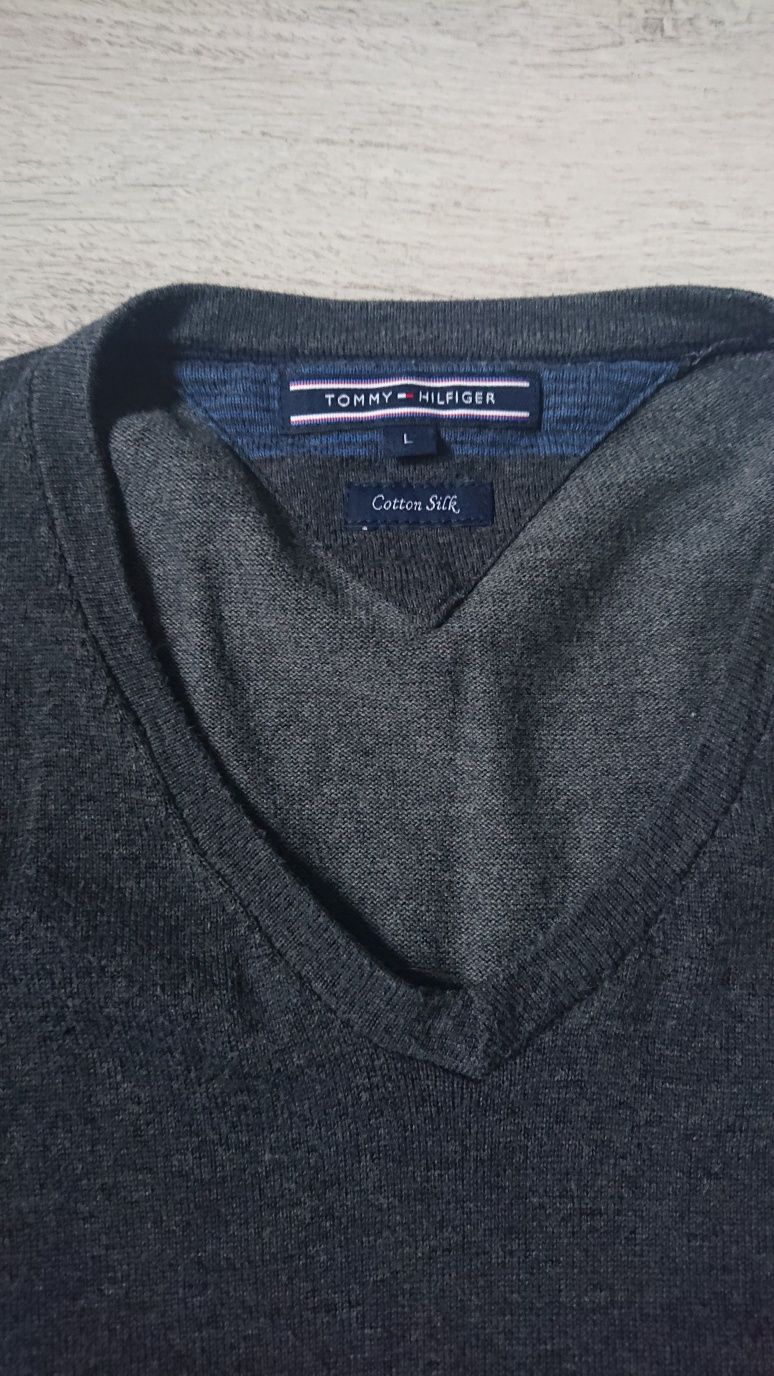 Tommy Hilfiger swetr sweter męski jedwab