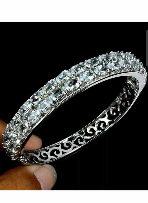 Srebrna bransoletka z naturalnym Akwamarynem!!!