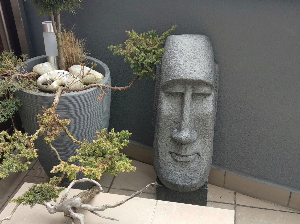 Figurka duża głowa MOAI na taras, do ogrodu 60cm